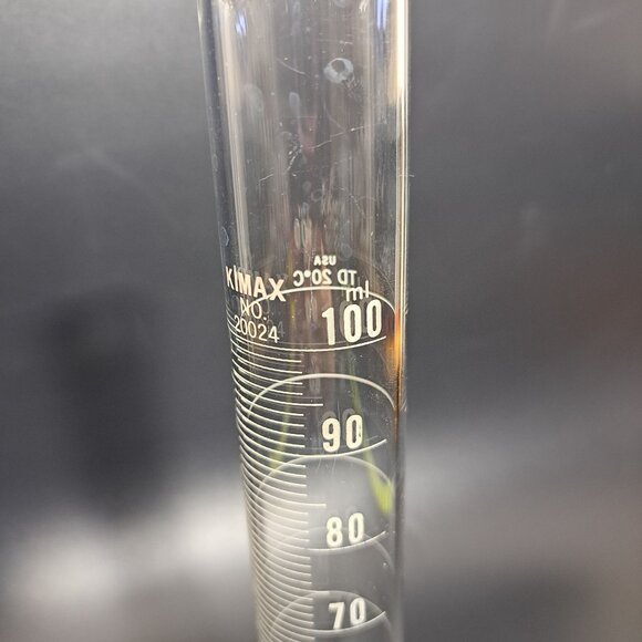 Kimble Kimax 100ml Lab Glass Graduated Cylinder No 20024 USA - Picture 6 of 8
